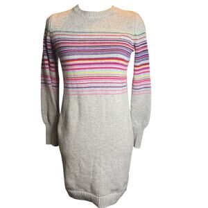 GAP Crazy Stripe Merino Wool Blend Sweater Dress, XS Petite
